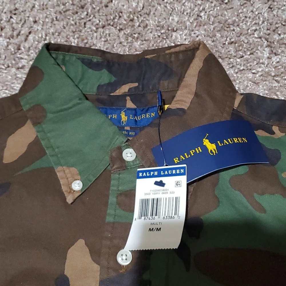 Ralph Lauren Green and Brown Camouflage Shirt - Picture 3 of 4